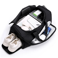 Sac de sport, sac à main de grande capacité, sac polochon de voyage portable, multi-compartiments avec rangement de chaussures, parfait pour les vacances, la salle de sport