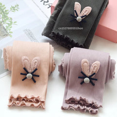 Girls' cotton leggings with elastic waistband, cute pants for babies and children, autumn and spring collection