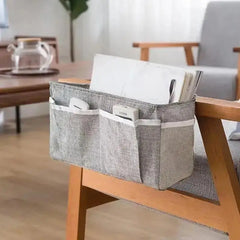 Organisateur de rangement de chevet en lin pour voiture, sac suspendu pour articles divers, poches Multifu pour lits superposés, pochette latérale, organisateur de maquillage