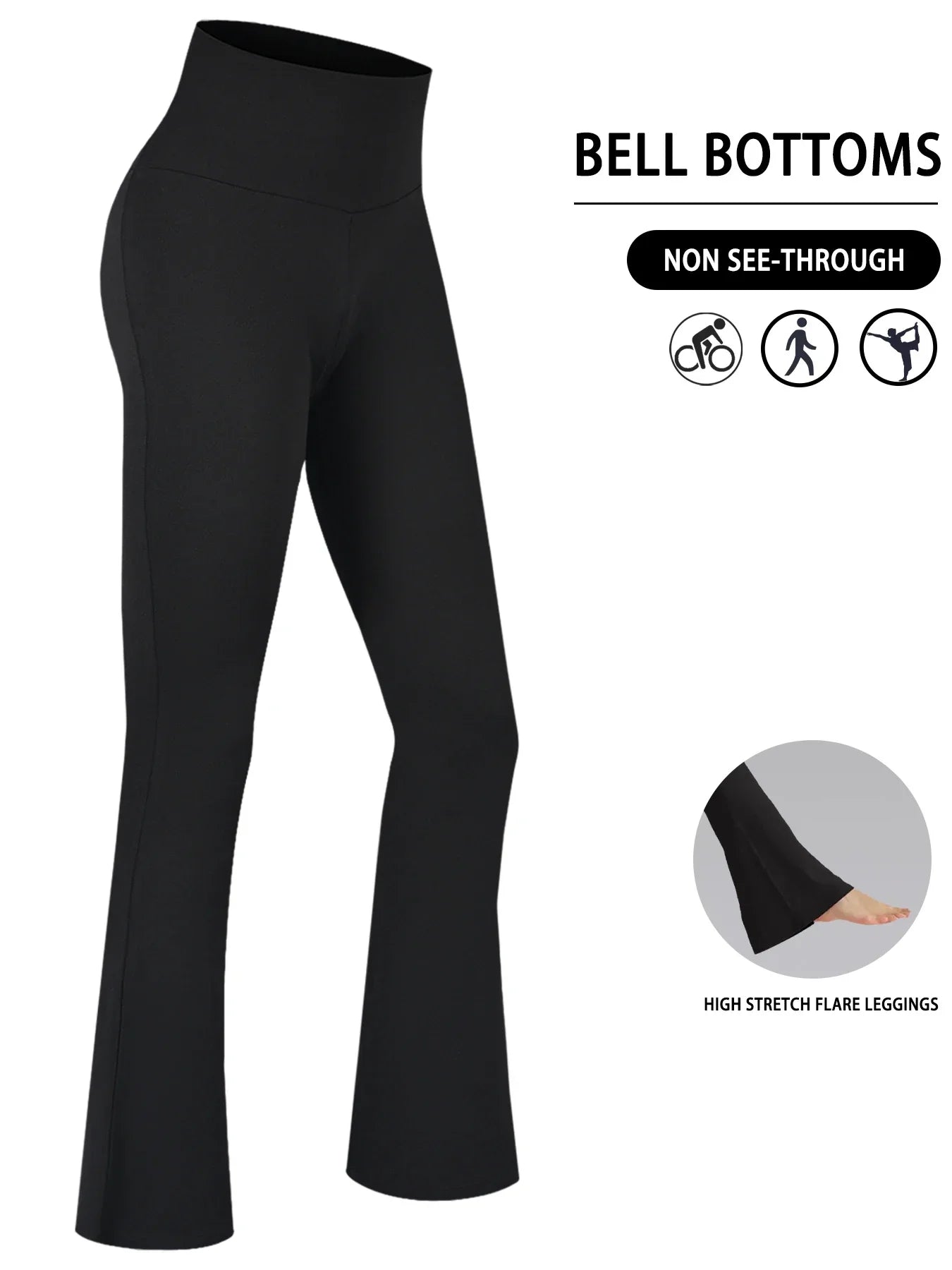 Pantalon évasé Super doux pour femmes, taille haute, contrôle du ventre, Leggings de Yoga, bas de cloche