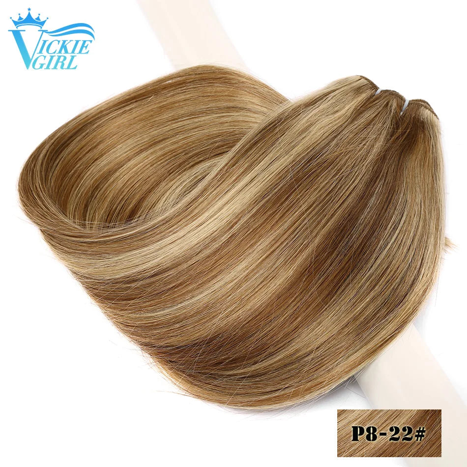 Straight Human Hair Weft Bundles Ombre Blonde Human Hair Extensions 100g/piece 16"-28" Skin Color Remy Straight Double Weft