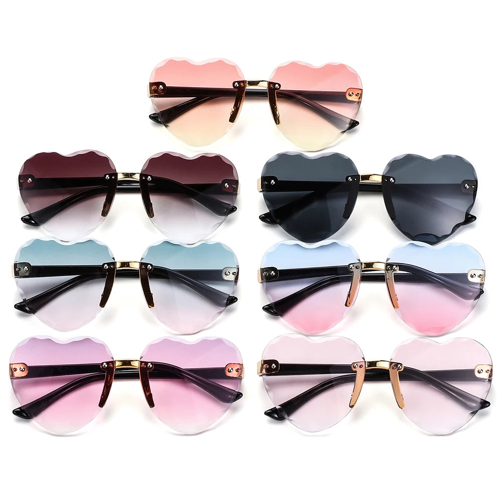 Lunettes de soleil en forme de cœur pour enfants, lentilles océArabes, lunettes de soleil pour enfants, protection UV 400, lunettes de fête et de photographie