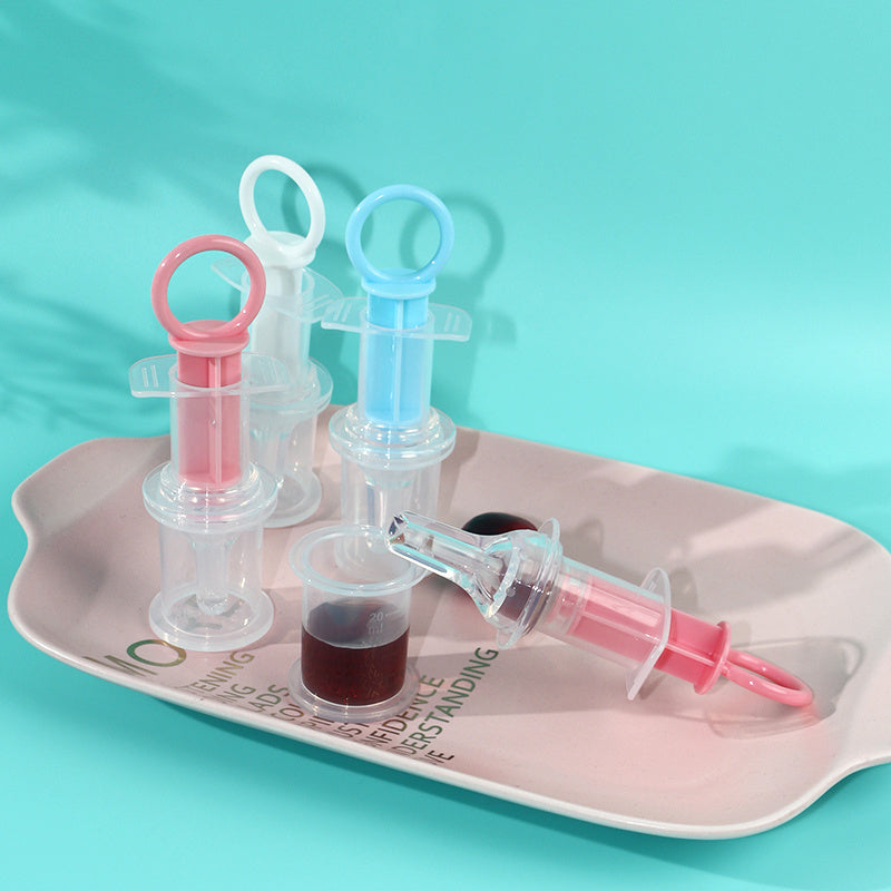 Mangeoire à sucette pour bébé, distributeur de médicaments liquides pour bébé, mangeoire à aiguilles en Silicone Anti-étouffement, mangeoire à eau, avec tasse de mesure de 20ml
