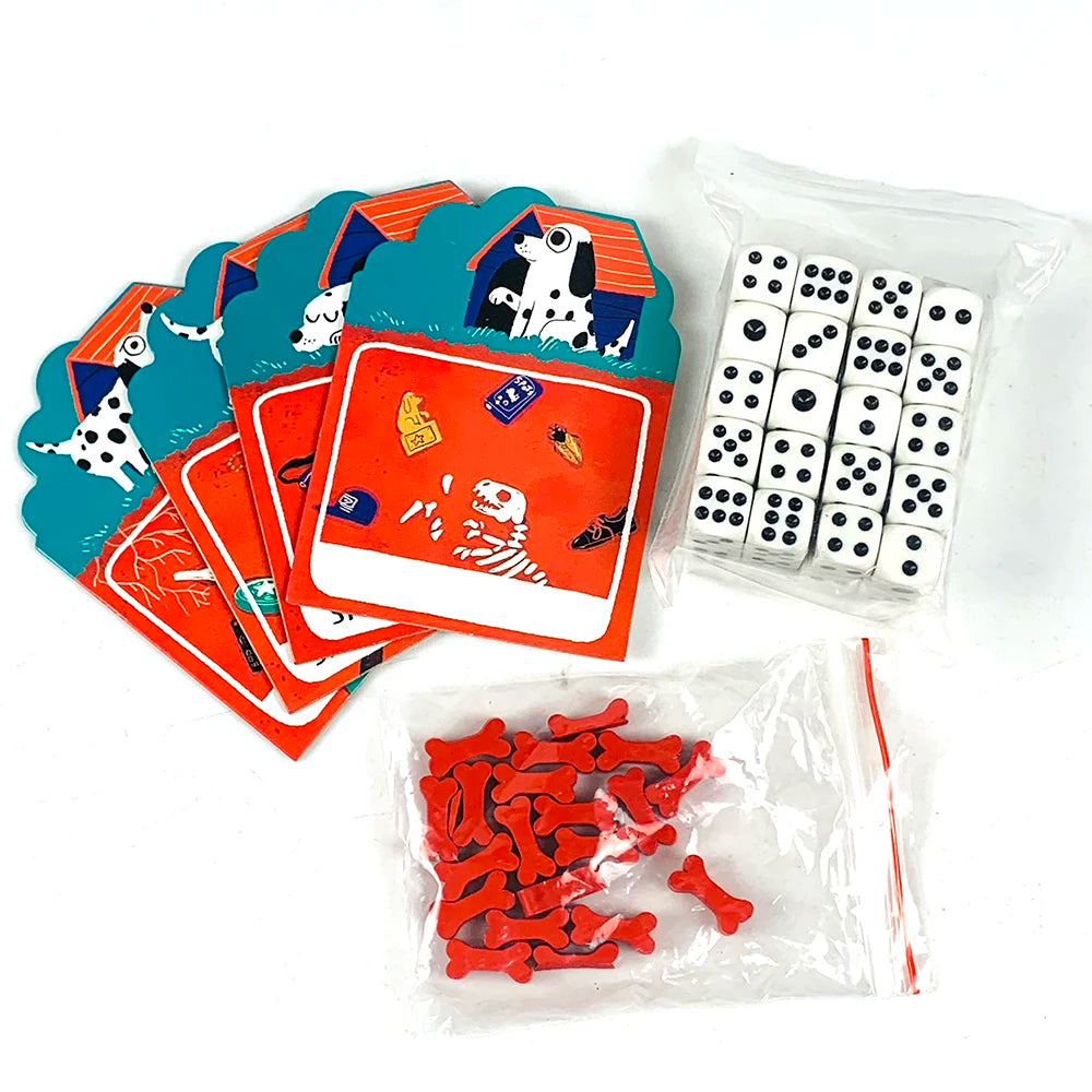 Jeu de cartes-un jeu sur les dés roulants pour augmenter votre chance et le chien, jeu de société, jeux interactifs en famille, jeux de vacances