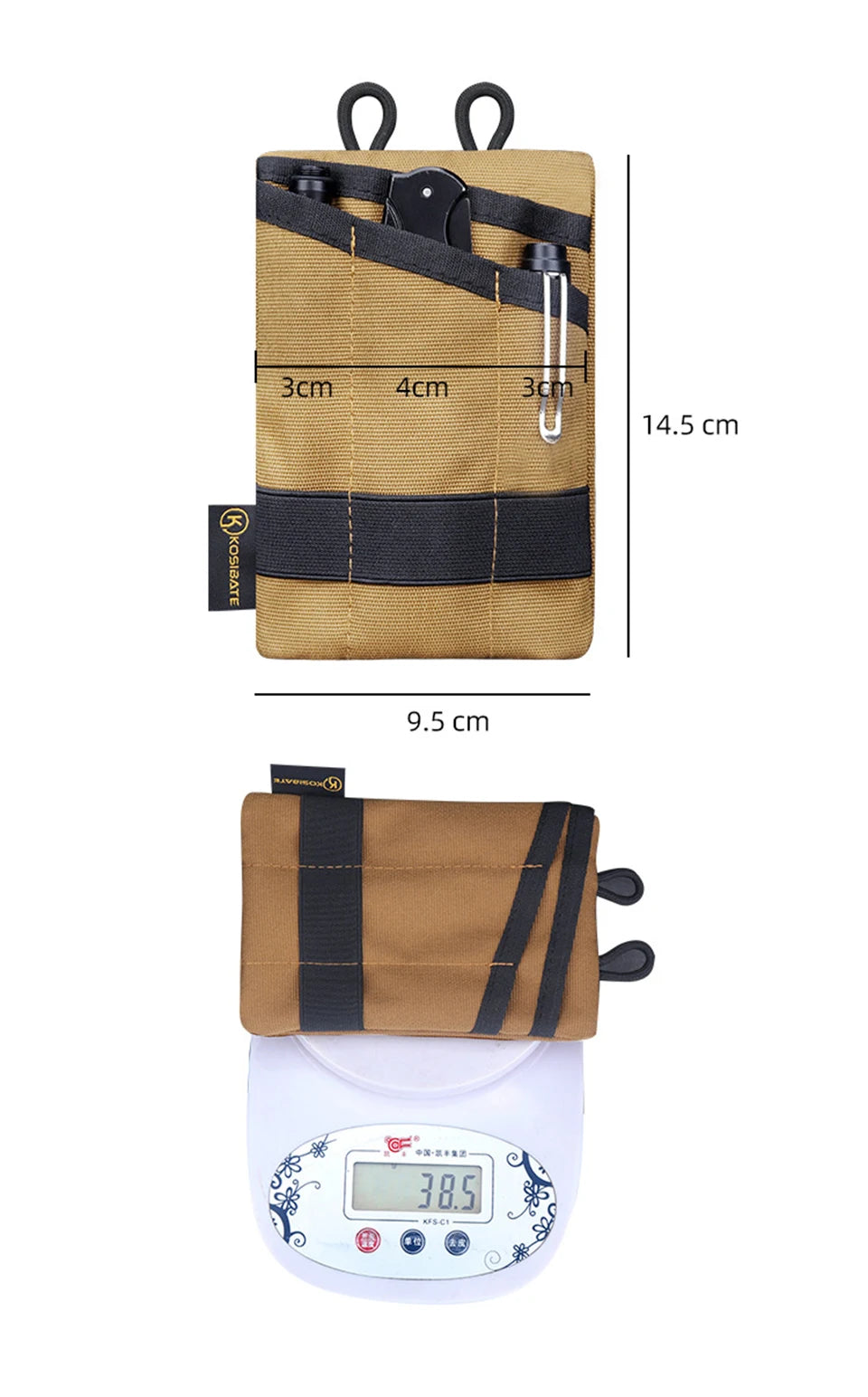 Sac tactique EDC sac portefeuille mini sac de taille clé de carte avec sac de taille camping, randonnée, chasse, pêche, porte-monnaie en plein air