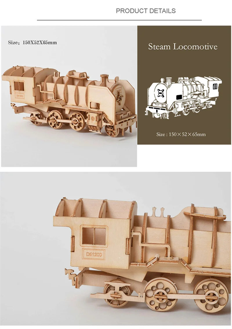 Puzzle 3D en bois, modèle de jouet mécanique fait à la main, jeu de construction, à assembler, modèle de bateau, ornement, cadeau de noël, 1 pièce