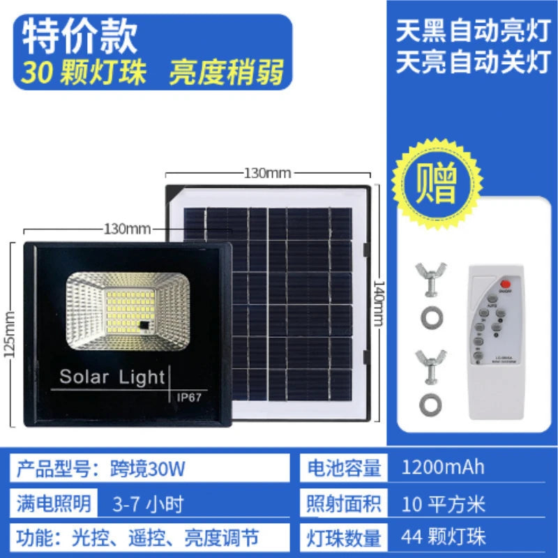 30-500W lampes solaires éclairage extérieur lumière de jardin projecteur ménage Rural lampadaires Super lumineux étanche applique chaude