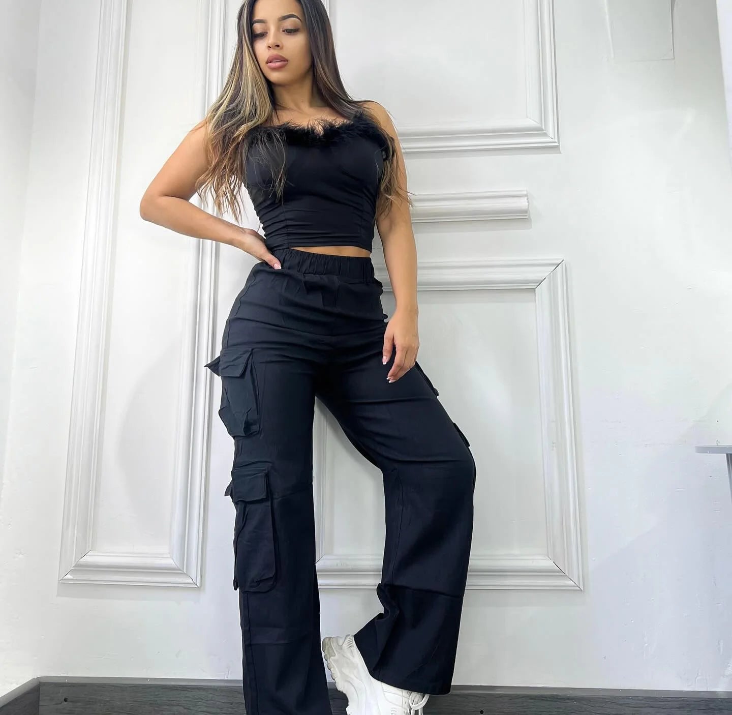 Nouveau pantalon Cargo droit femmes taille haute Baggy pantalon décontracté jambe large mince Vintage Y2K Streetwear poche mode pantalons décontractés