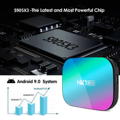 Boîtier TV intelligent Android 9.0 4K 100m 1080P HK1 boîtier amlogic S905X3 double WiFi 4GB RAM 32GB 64GB ROM HK1BOX décodeur