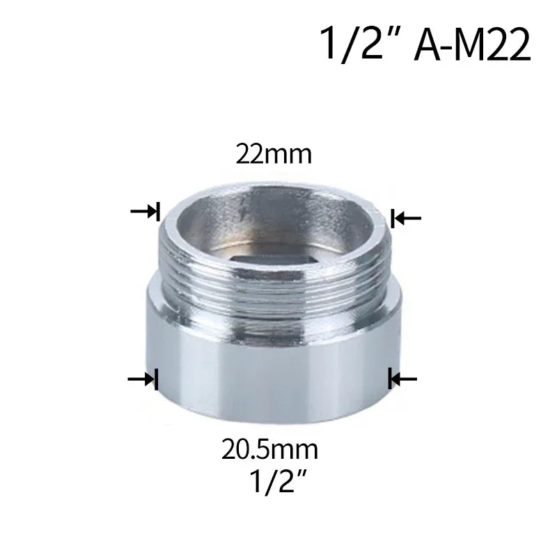 Coupleur de robinet d'eau 1/2 à M16 M18 M20 M22 M24 M28 M32, connecteur fileté, adaptateur de robinet de Conversion, raccord barboteur cuisine salle de bains