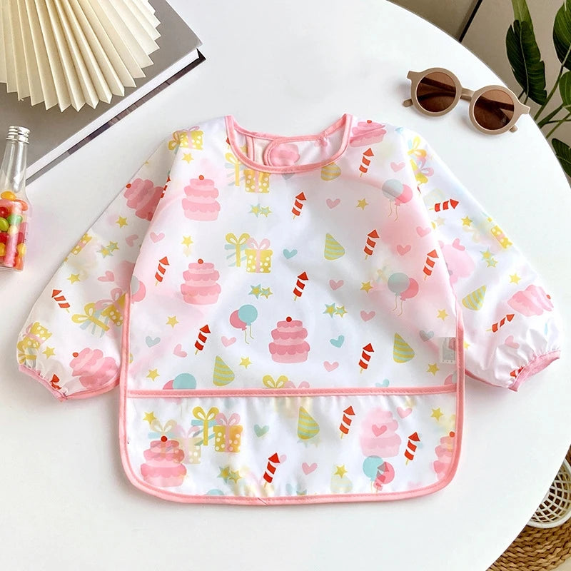 Bavoirs pour bébé, mignon, articles pour bébé, imperméable, manches longues, Smock artistique, tablier d'alimentation pour enfants