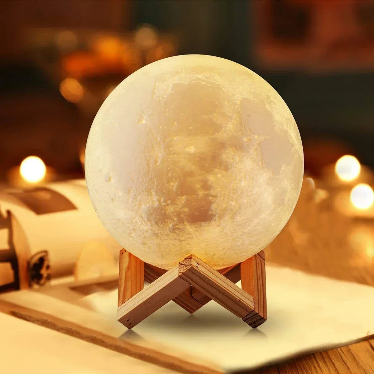 8CM LED veilleuse impression 3D lune lampe chambre décor MoonLight pour enfants cadeaux décorations créatif chevet atmosphère éclairage