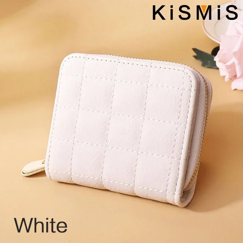 Portefeuille en cuir rose pour femme, porte-monnaie Kawaii mignon, sac à main de créateur de luxe pour femme, petit porte-monnaie