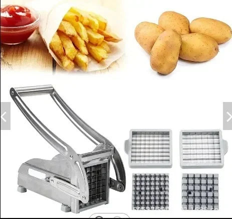 Stainless Steel French Fry Cutter, Manual Potato Slicer for Home Use, Multifunctional Vegetable Slicer for Cucumber and Carrots