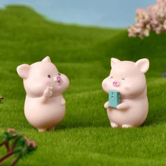 7 pièces/ensemble dessin animé cochon Animal poupée jouet modèle Statue Figurine ornement Miniatures