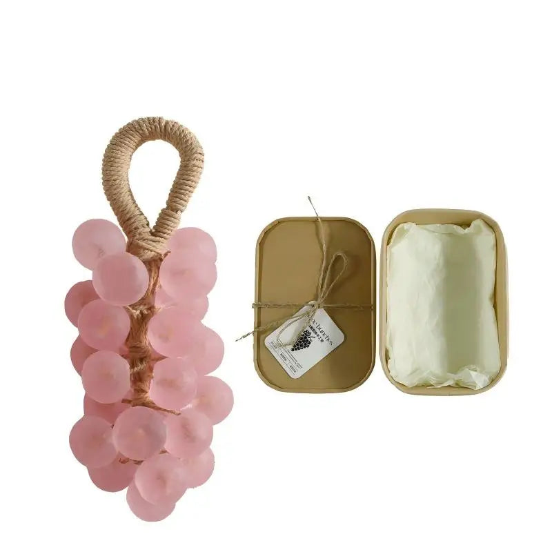 Barre de savon faite à la main, bouquets de raisin perlé, bain, lavage, nettoyage et boîte cadeau nourrissante, savon, Extraction de plantes, élimine la saleté douce