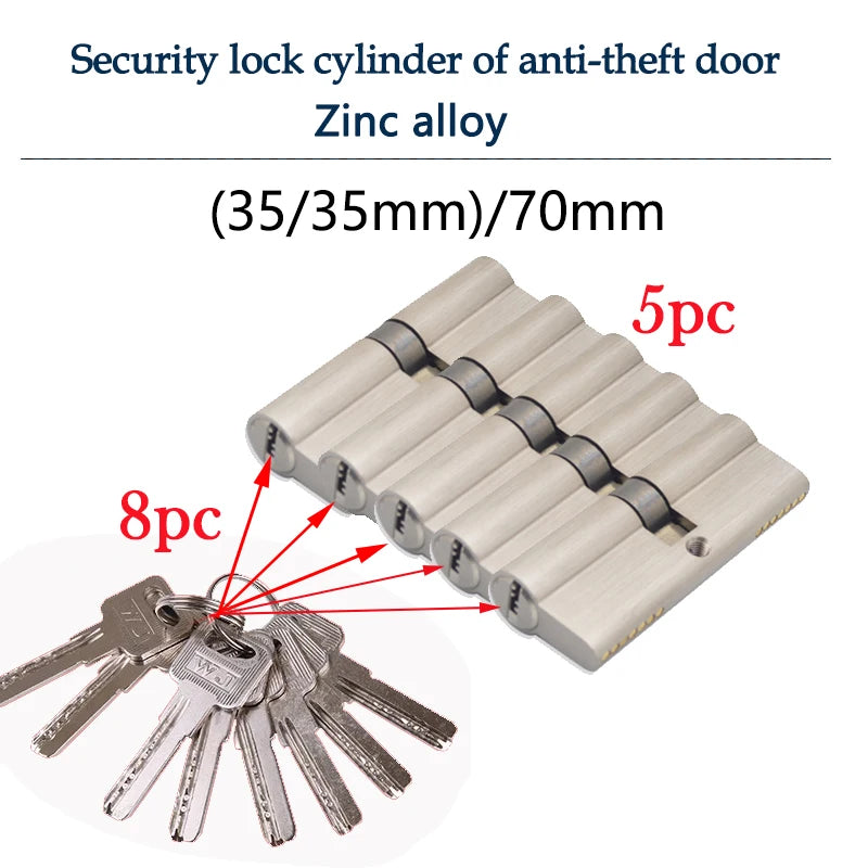 Serrure intelligente, cylindre de casier, porte cylindrique avec clé principale, serrure de porte d'entrée intérieure 60mm 70mm 80mm, clé me personnalisée