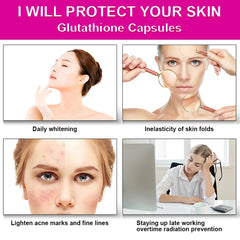 Supplément de collagène au glutathion - Maintaine la vitalité jeune - Soutenir la santé de la peau, supplément antioxydant, non OGM