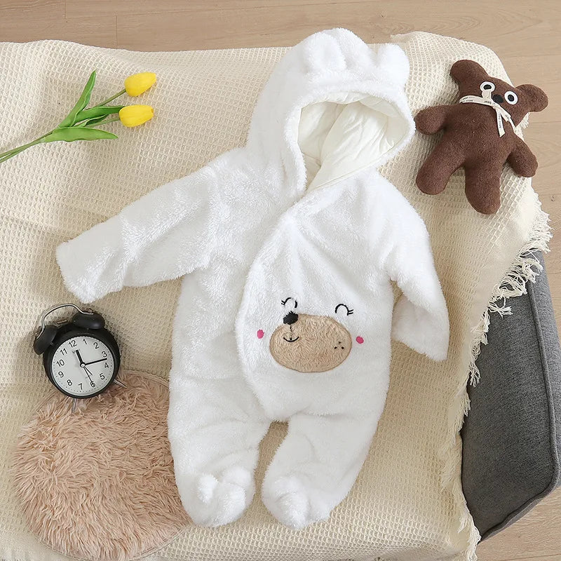 Vêtements d'escalade en peluche pour bébé de 0 à 2 ans, chauds et épais, en coton, avec chien et lapin, dessin animé, nouvelle collection automne et hiver