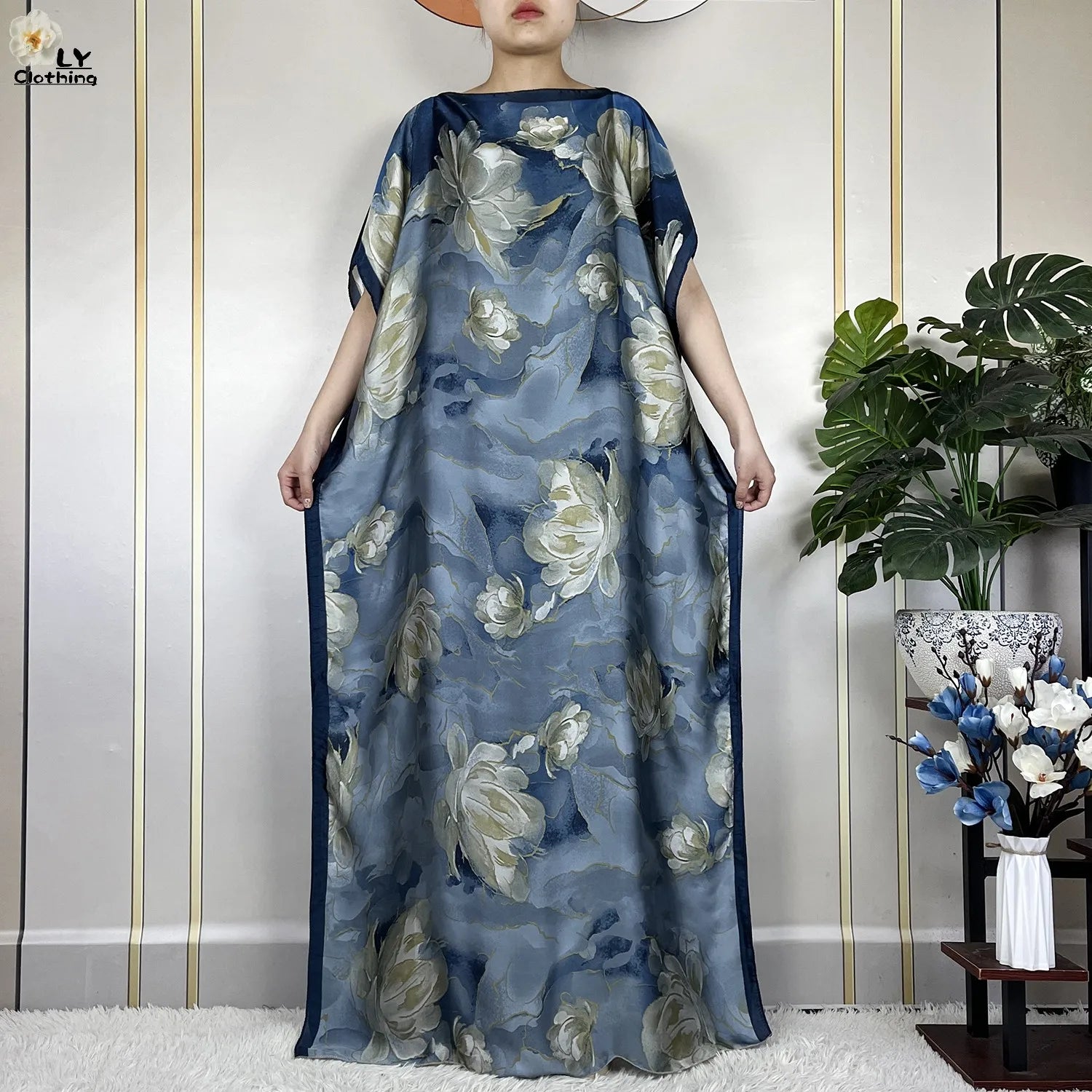Muslim abayas with belt for women, African maxi dress, elegant evening dress, soft printed turban, new fashion, 2023