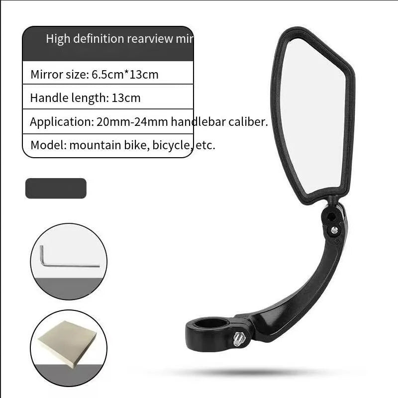 Rétroviseur de vélo VTT HD réflexion miroir batterie vélo réglable miroir accessoires d'équitation en plein air