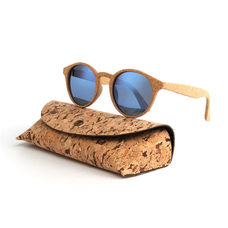 Kenbo haute qualité ronde bois bambou Grain lunettes de soleil polarisées avec étui mode femmes homme nuances lunettes de soleil en bois
