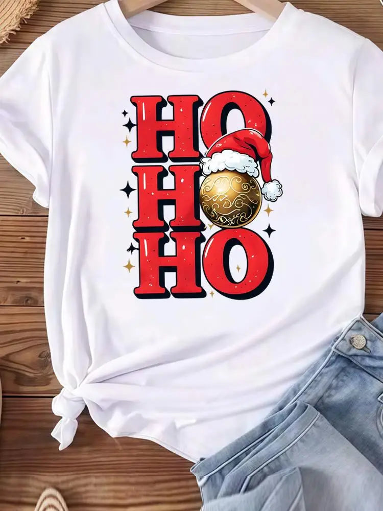 Vêtements de noël vacances imprimé mode nouvel an femmes T-shirts aquarelle arbre mignon haut joyeux T-shirts vêtements graphiques T-shirts