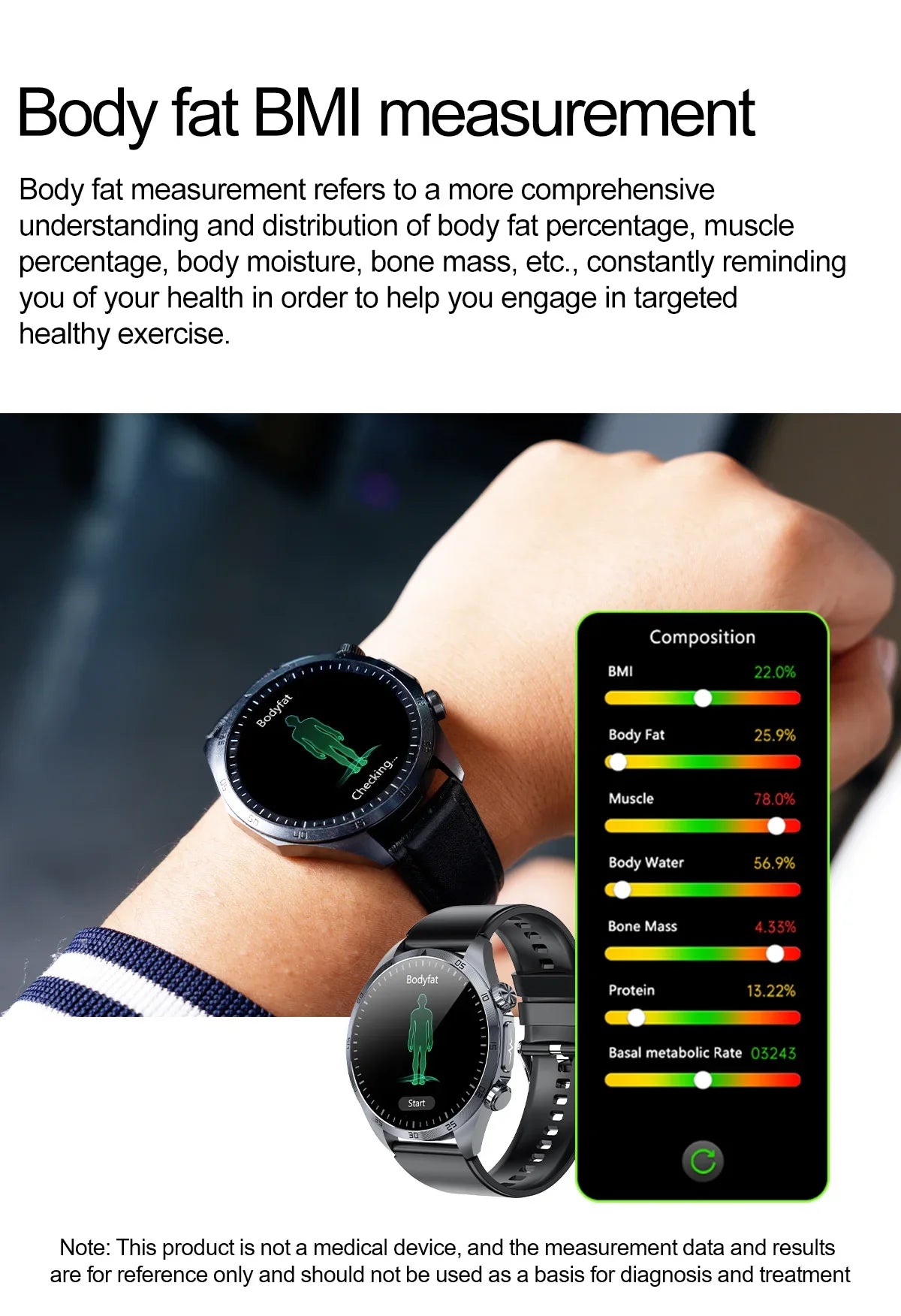 2025 nouvelle montre intelligente hommes pour huawei pression artérielle santé montre CES sommeil pulsé thérapeutique acide urique lipides sanguins graisse corporelle