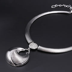 Ensemble de bijoux de dubaï pour femmes, plaqué argent, collier, boucles d'oreilles, Bracelet et bague de luxe, bijoux pour fête de mariage, tendance ﻿