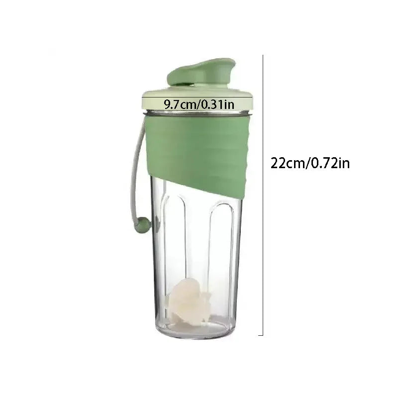 Bouteille d'eau portative de grande capacité pour sports de plein air, tasse transparente de secoueur de protéines avec sangle de transport pour le fitness et la randonnée