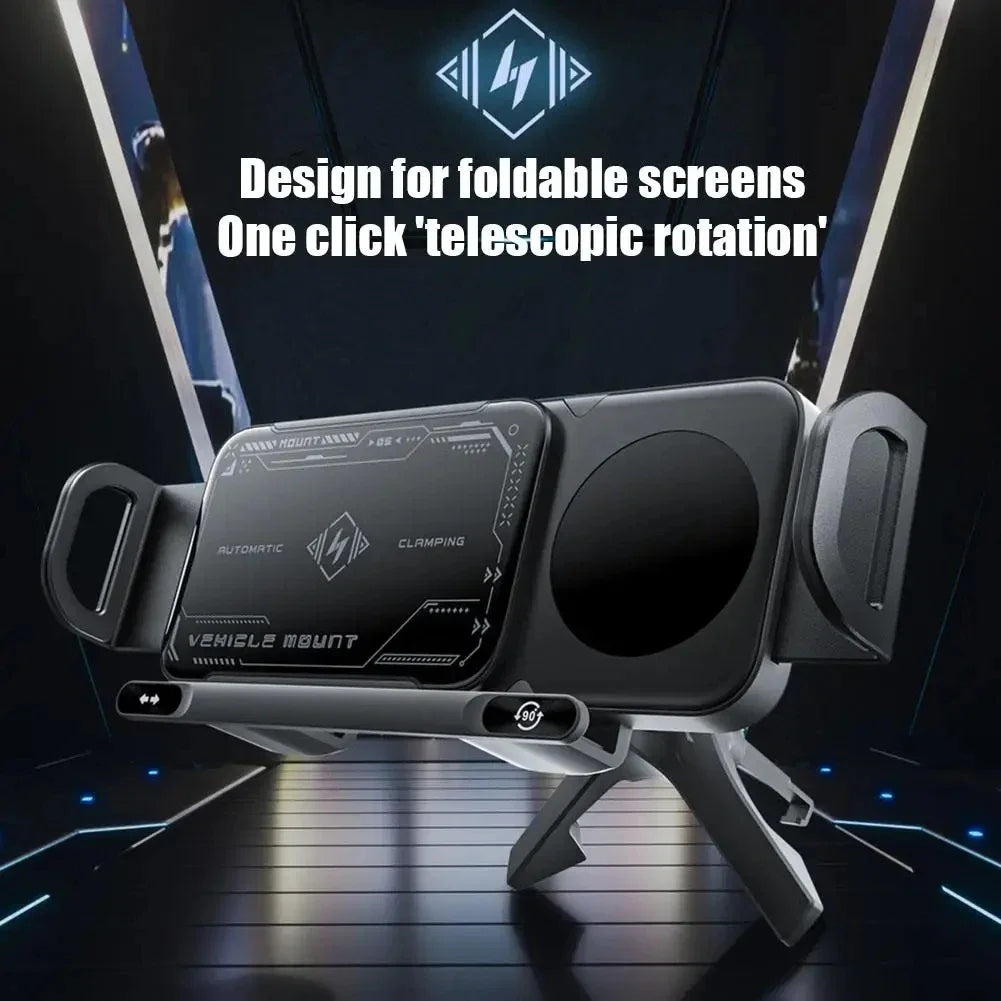 Support de téléphone portable/Pad Intelligent élevé, support de téléphone magnétique pour voiture, support de téléphone rotatif automatique 2 en 1, chargeur de voiture sans fil