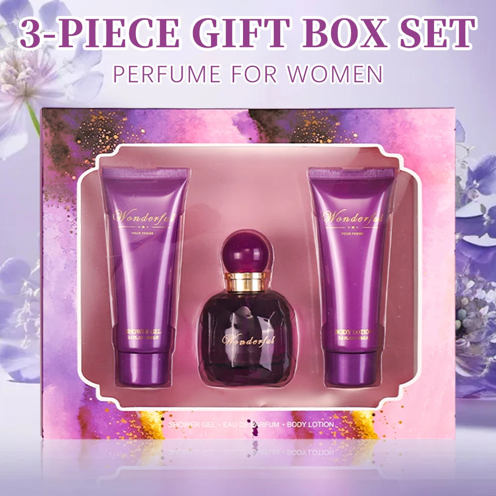 Coffret cadeau bain et corps pour femme et fille, 1,7 floz, vaporisateur d'eau de parfum 2,8 floz, gel douche 2,8 floz, gratitude Linge, parfum pour femme