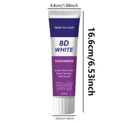 Dentifrice de neige 8D, nettoyage en profondeur, contient des extraits naturels des plantes, rafraîchit l'haleine, formule qui améliore la confiance, convient aux adultes et aux adolescents, améliore la confiance avec ses
