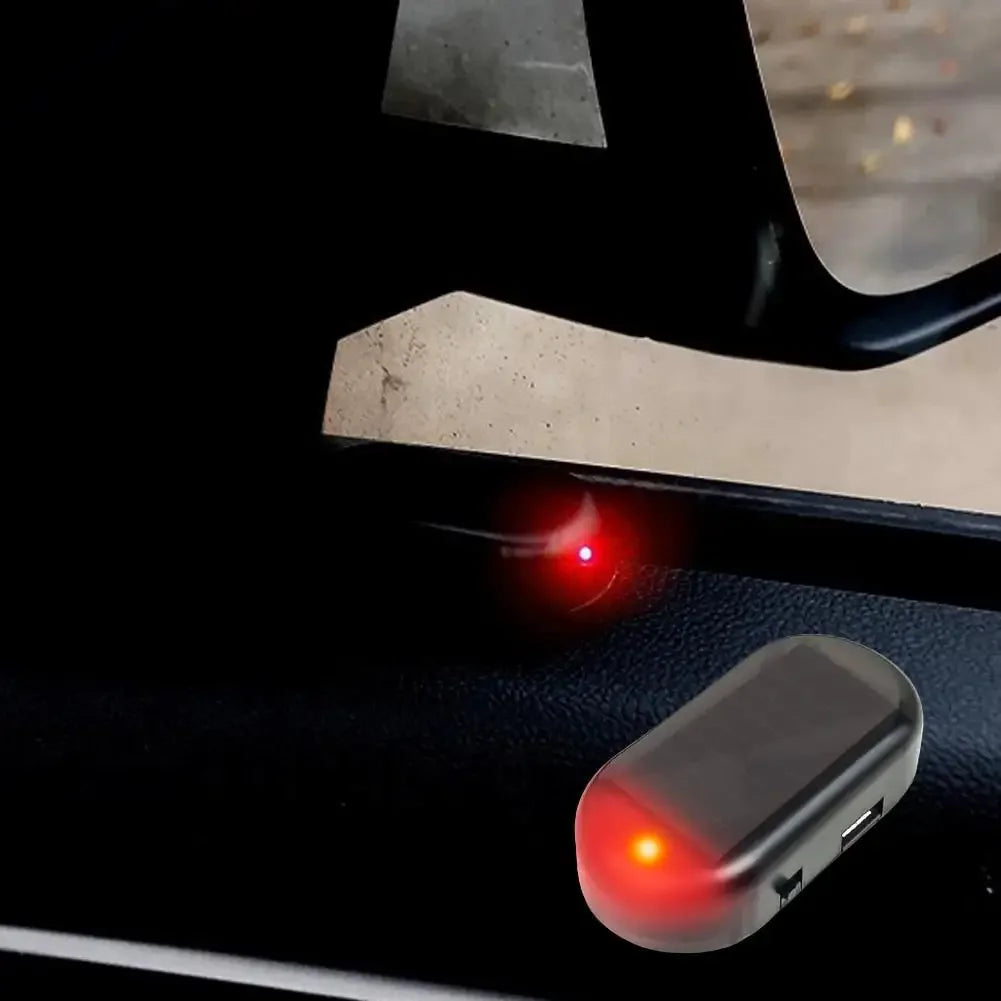 Fausse lumière de sécurité pour voiture, simulation d'alarme factice à énergie solaire, avertissement sans fil, lampe d'avertissement antivol, lumières clignotantes LED