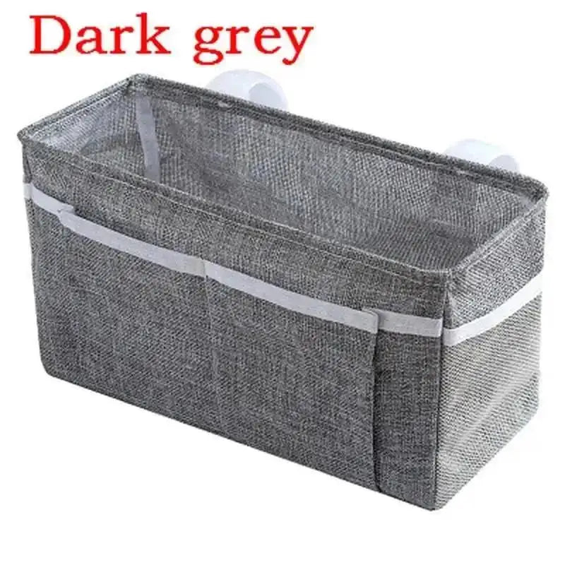 Organisateur de rangement de chevet en lin pour voiture, sac suspendu pour articles divers, poches Multifu pour lits superposés, pochette latérale, organisateur de maquillage