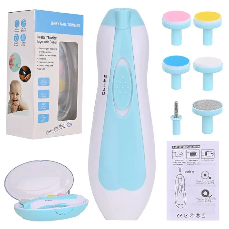 Coupe-ongles électrique pour bébé, outil de polissage des ongles pour enfants, soins pour bébé, coupe-ongles multifonctionnel, ensemble de manucure pour nourrissons