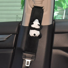 Ceinture de sécurité Automobile, décoration Panda de dessin animé, coussin d'épaule en peluche, accessoires automobiles, décorations de voiture