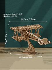 Puzzle 3D en bois, bricolage artisanal, kits de modèles biplan, cadeaux faits à la main