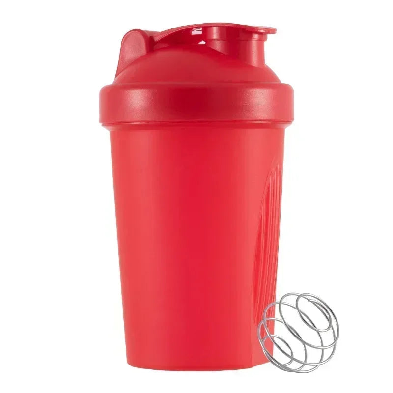 Bouteille Shaker de sport de 400 ml – Tasse à boire extérieure portable avec boule de mélange en acier inoxydable et marquages de mesure