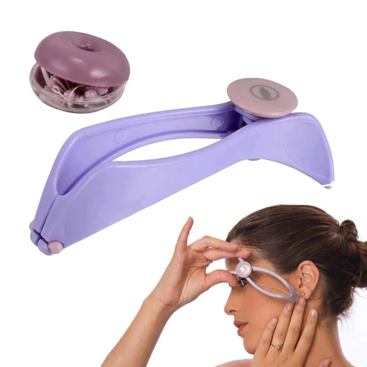 Mini facial hair removal epilator for women, spring thread facial hair remover for cheeks and eyebrows, DIY makeup tool