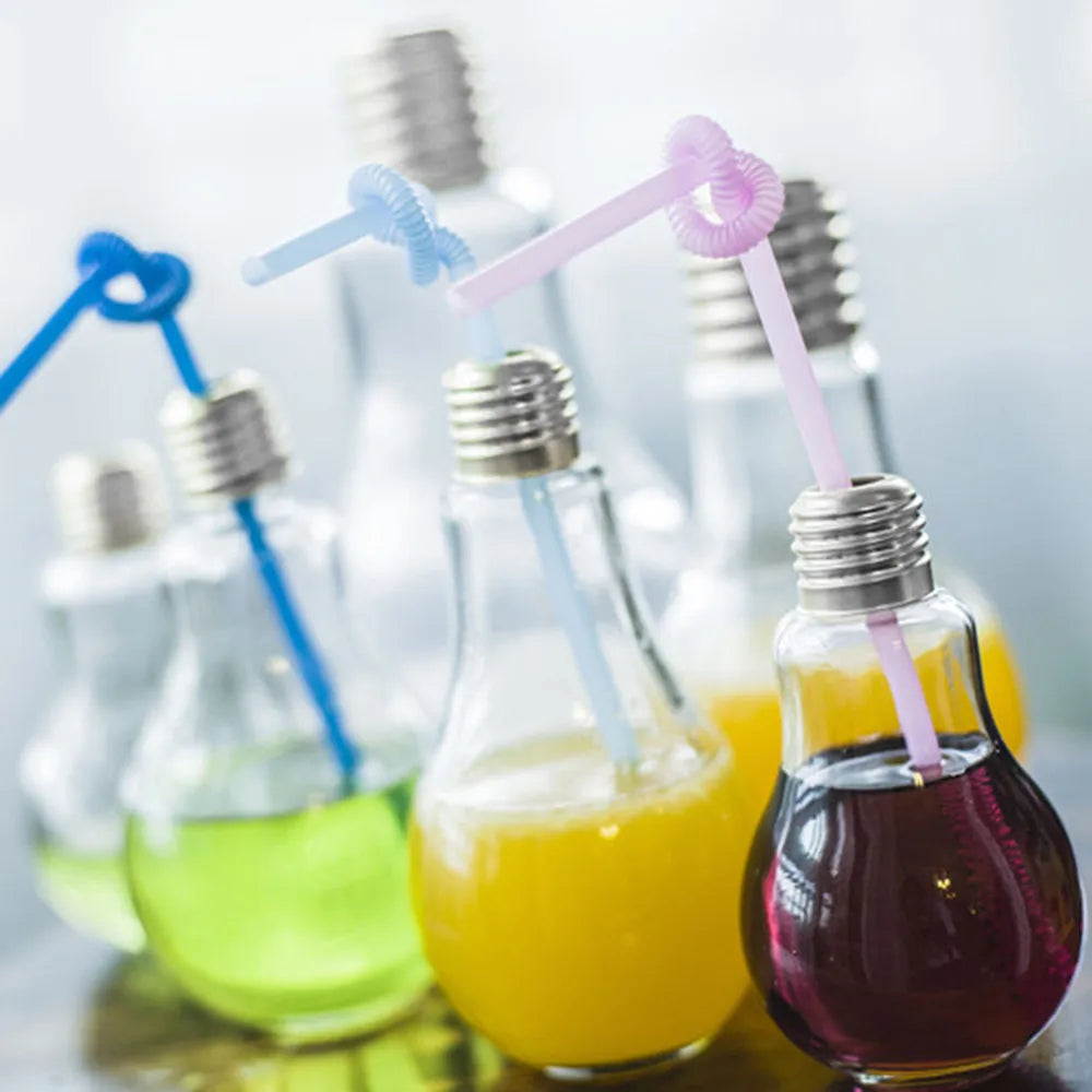 Bouteille d'eau créative d'été, petite gourde mignonne, à la mode, ampoule de jus de lait, anti-fuite, bouteilles portables mignonnes