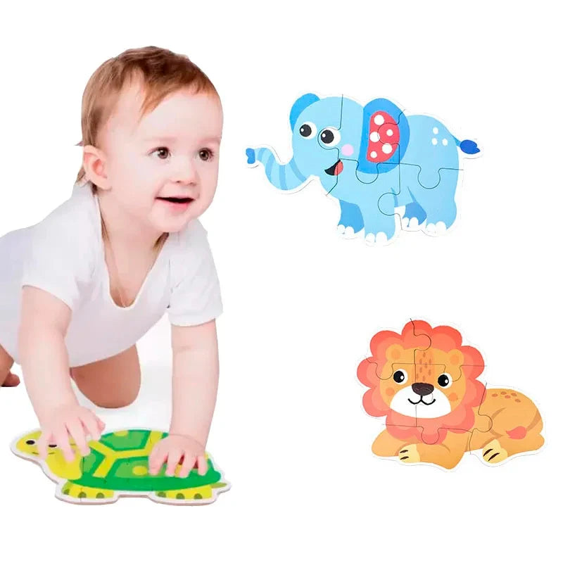 Puzzle en bois pour bébé jouets Montessori dos boîte en fer pour enfants de 2 3 et 4 ans