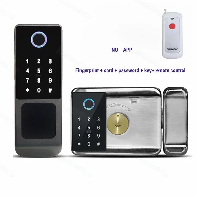 Serrure de porte intelligente électronique sans clé, serrure à empreintes digitales, étanche, Tuya, télécommande WiFi, Bluetooth, carte d'application TTLock, code numérique