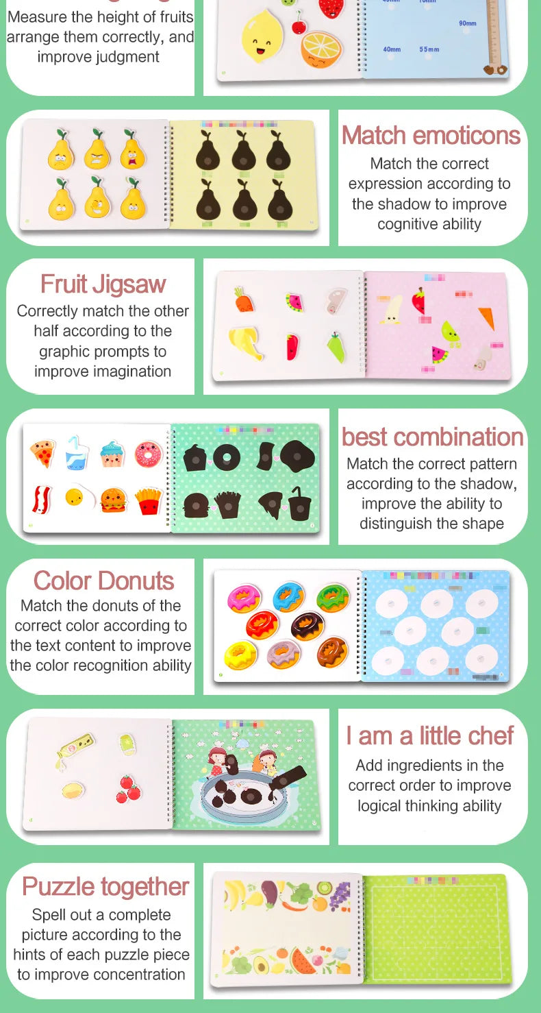 Livre occupé Montessori pour enfants en bas âge, jouets éducatifs pour bébés, livre silencieux, chiffres d'animaux, puzzle assorti