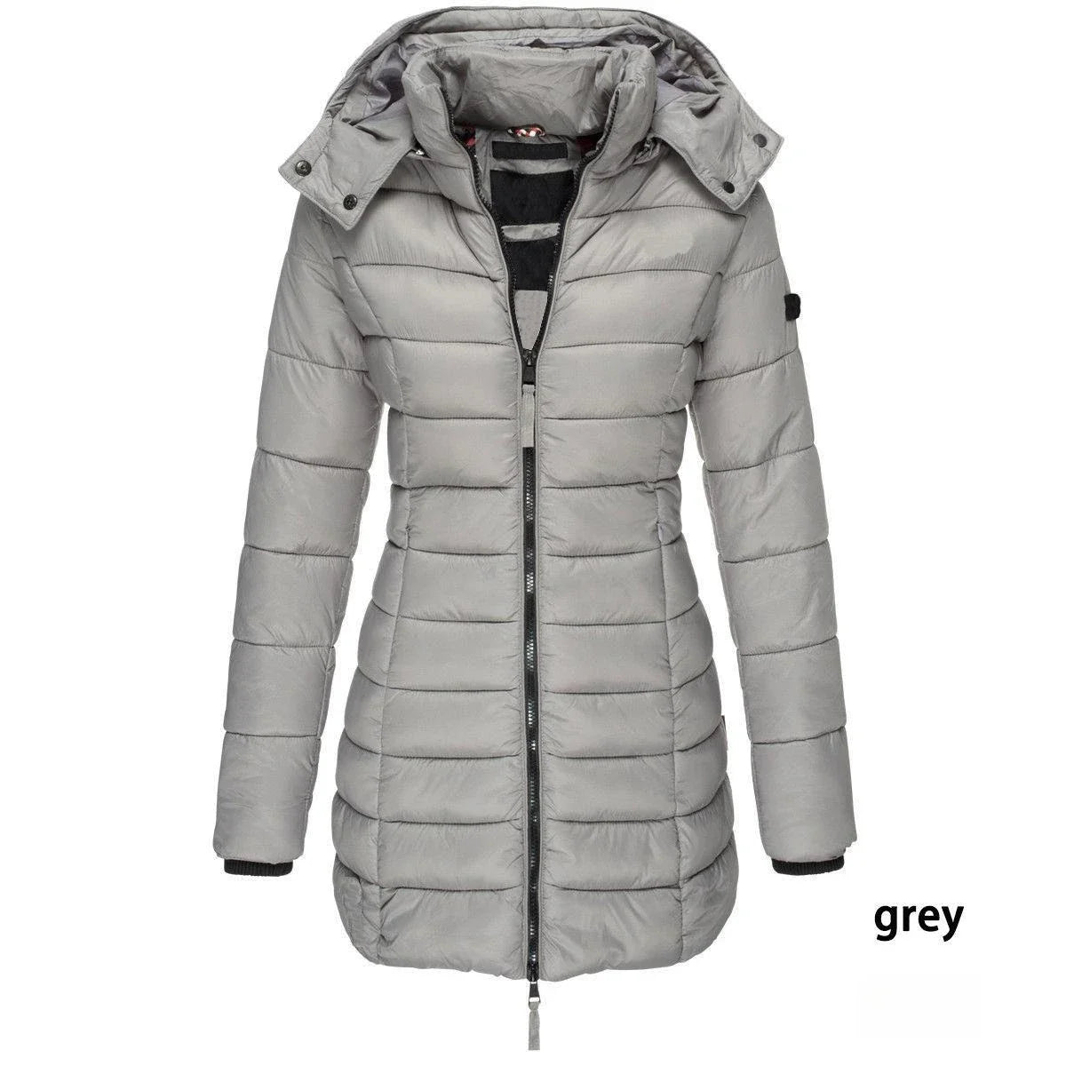 Veste d'hiver en coton pour femme, couleur unie, coupe ajustée, chaude, solide, à capuche, vêtements pour femmes, nouvelle collection