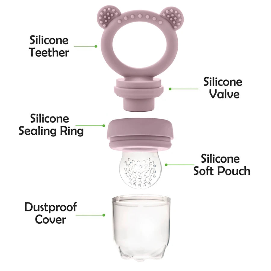 Sucette pour bébé mangeoire à fruits avec couvercle en Silicone, tétine pour nouveau-né, fruits frais, aliments, légumes, sucette d'alimentation, jouets de dentition pour bébé