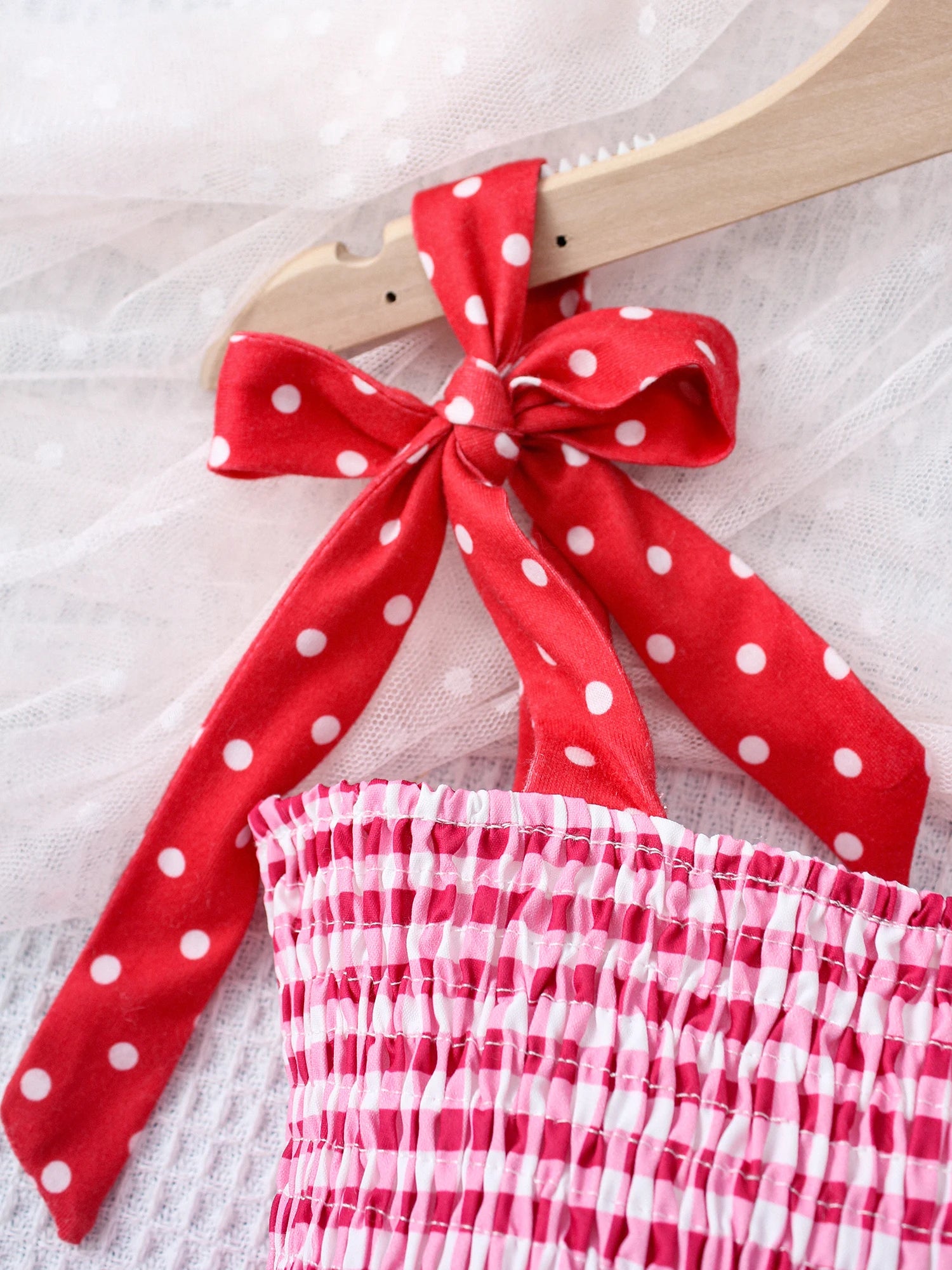 Combinaison d'été à carreaux pour filles, motif fraise, rouge, mignon, comparateur de jeu, mode, littérature, bébé, 1 pièce