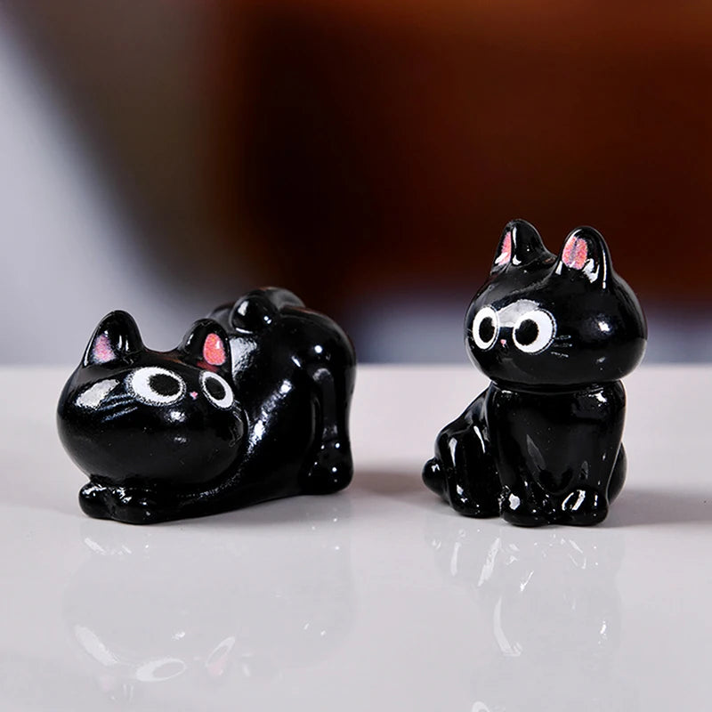 New Miniature Cartoon Cat Figurine, Resin Micro Landscape, Home Ornaments, Cute Kitten, Office Room Decoration