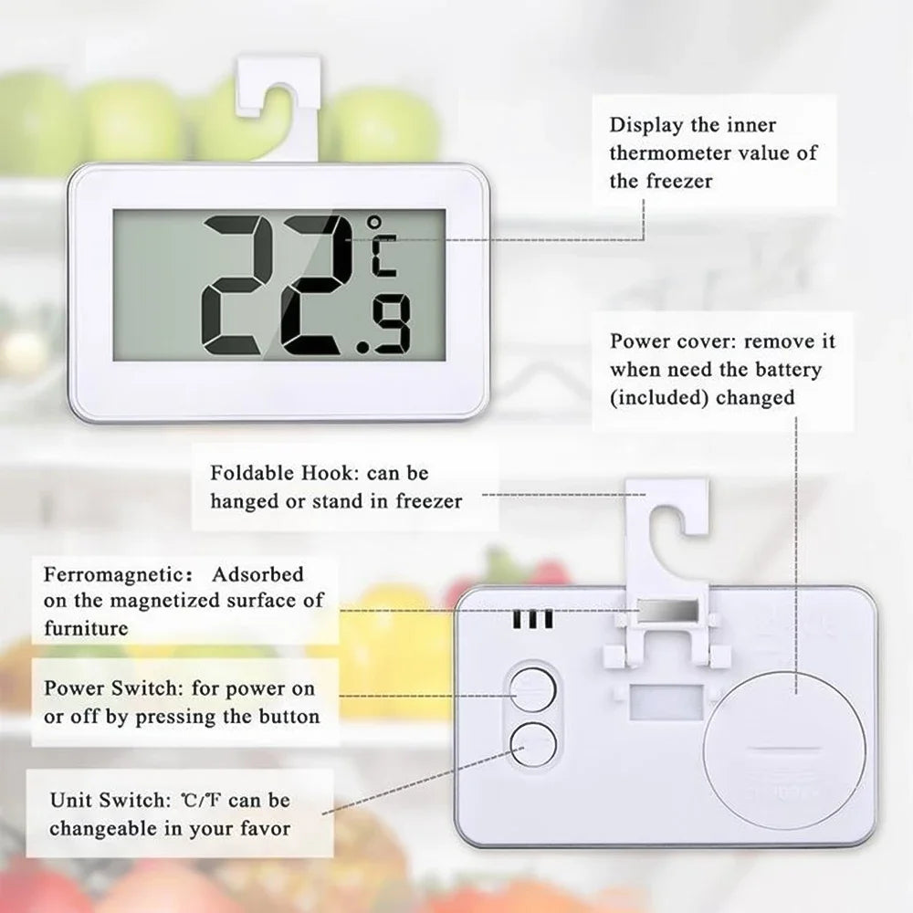 Thermomètre électronique ménage numérique compteur de température réfrigérateur tenture murale thermomètre congélateur givre alarme thermomètre