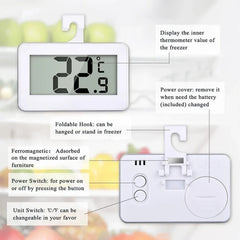 Thermomètre électronique ménage numérique compteur de température réfrigérateur tenture murale thermomètre congélateur givre alarme thermomètre